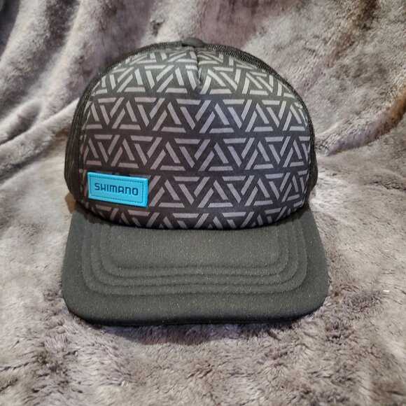 Shimano Black Fishing Hat Snap Back 50% Cotton 50% Nylon NWOT - Picture 1 of 10
